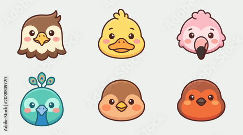 Cute avian faces collection