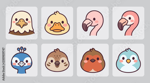 Cute avian faces collection