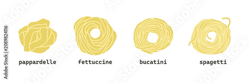 Tableau sur toile Set of variation Italian pasta