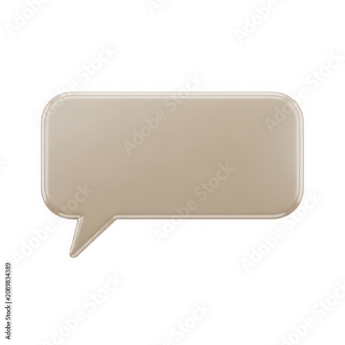 3d glossy beige speech bubble icon