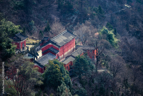 Photography Wudang Mountain Taoist Temple Aerial View, Shiyan Hubei China