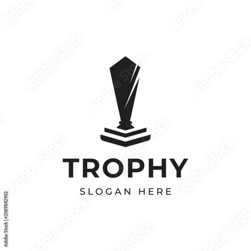 Creative and unique trophy Logo template design. Trophy logo for sport tournament championship