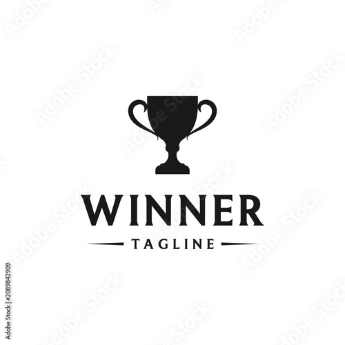 Creative and unique trophy Logo template design. Trophy logo for sport tournament championship