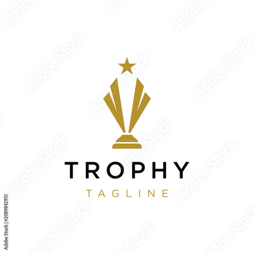 Creative and unique trophy Logo template design. Trophy logo for sport tournament championship