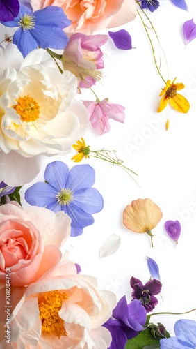 Colorful abstract floral watercolor art background.