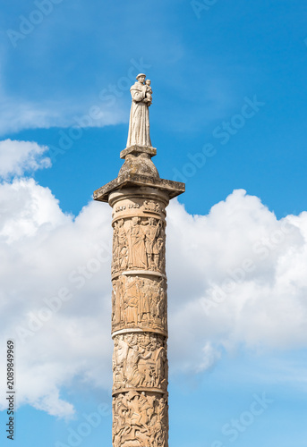Column of Saint Anthony of Padua in Piazza Sant'Antonio, Sassari, Sardinia, Italy