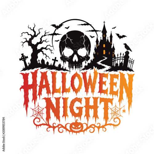 Halloween Typography vector illustration
