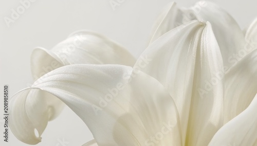 White Lily Flower Closeup Elegant Pure Bloom Soft Petals Natural Style