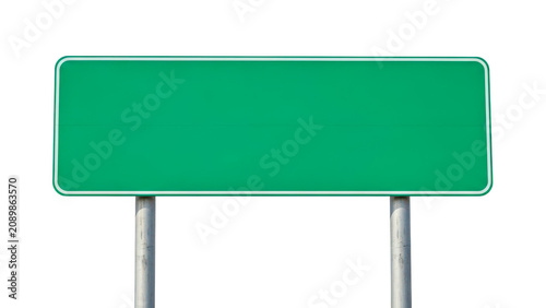 Photos Modern green rectangular road sign with clean edges isolated on transparent back