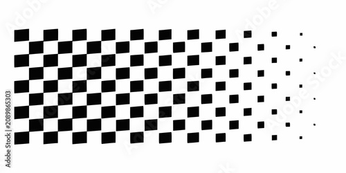 Tableau sur toile Dissolving checkered pattern on a white background vector illustration