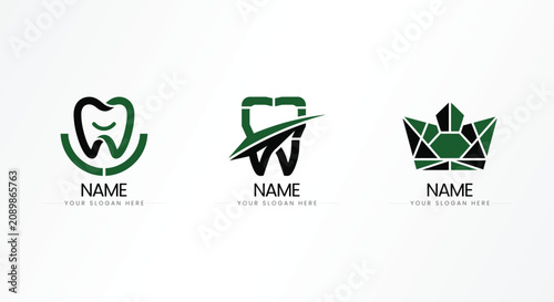 Foto Green concept dental practice logos