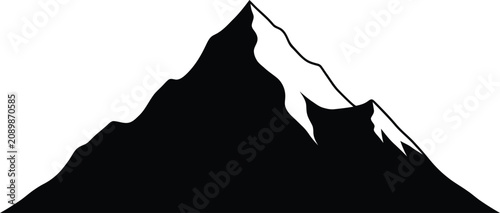 Silhouette design featuring a single sharp rocky mountain peak vector
