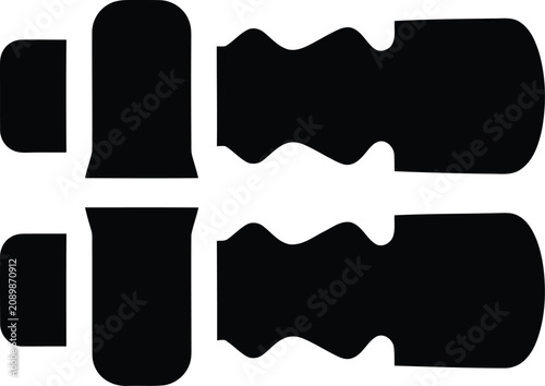 Canvastavla Silhouette design featuring handle grips for various manual tools vector