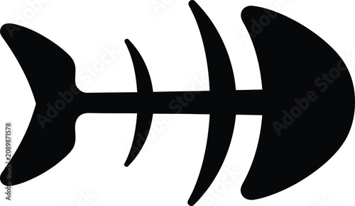 Photos Silhouette design of a simple fish skeleton for graphic projects vector