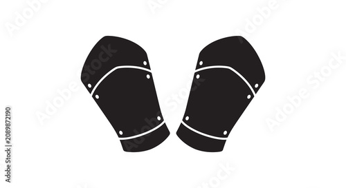 Valokuva Pair Of Black Knee Cops With Rivets Minimalist Silhouette