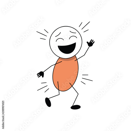 Photography Joyful stick figure illustration celebrating success and positive emotions