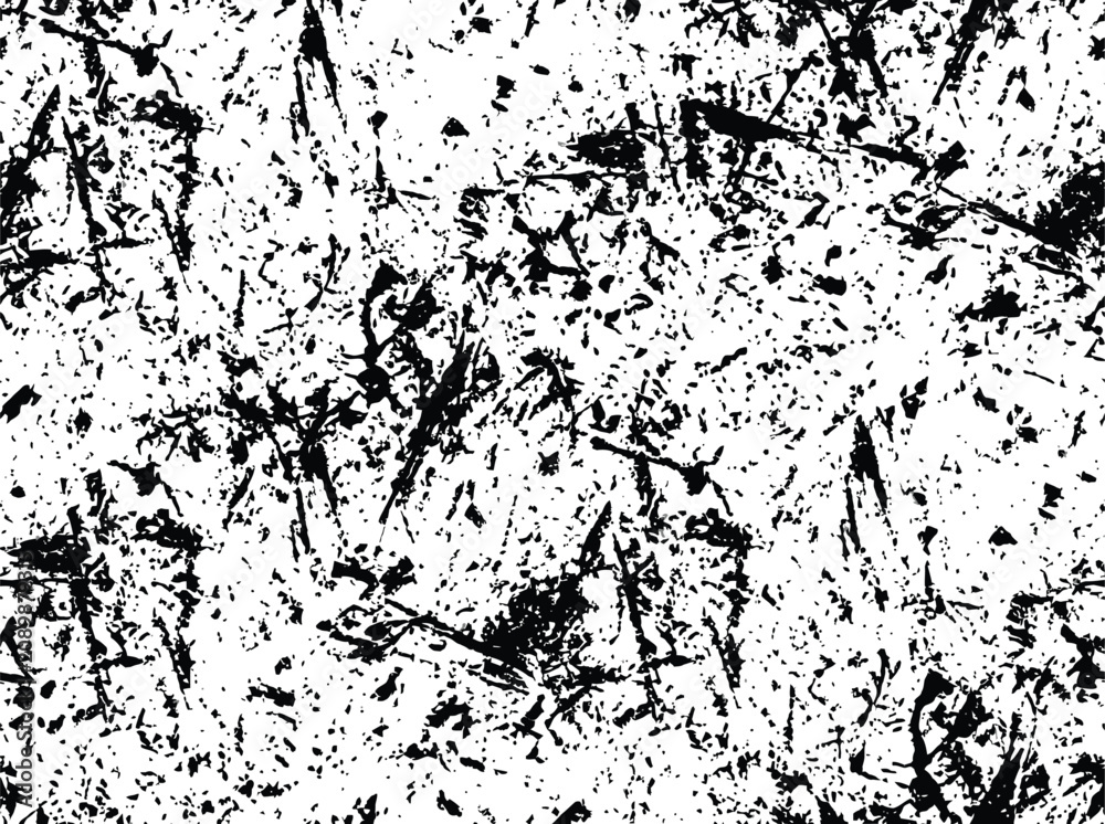 Fototapeta premium Aged grunge paper texture with small ink spots and scattered black paint crumbs vector element.
