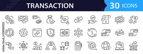 Photos Transaction Web Icon Set in Linear Style