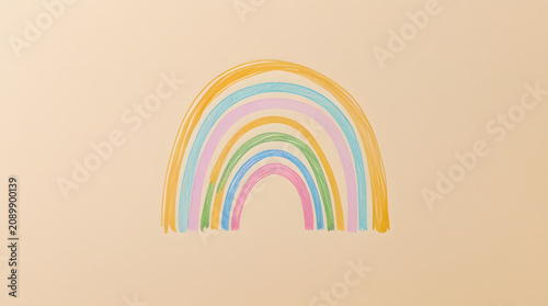 rainbow drawing made by child 