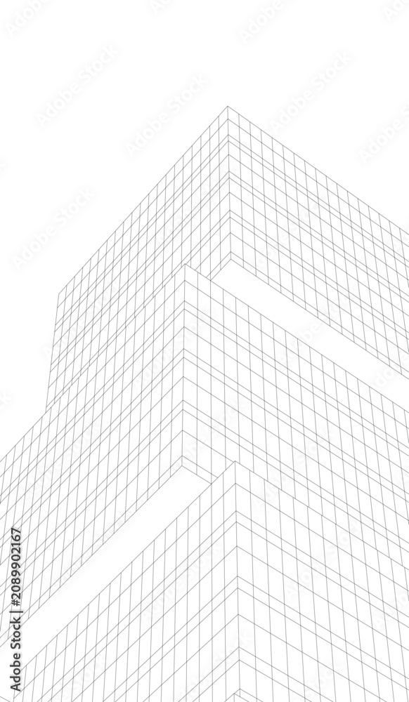 Fototapeta premium abstract buildings, architectural drawing 3d