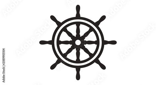 Photography Ship s wheel silhouette against a white background