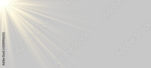 Beautiful morning sunlight rays with isolated lens flare effect, radiant sunburst for outdoor landscape mockup or summer sale poster layout, premium design resource vector and png.