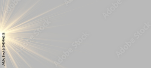 Beautiful morning sunlight rays with isolated lens flare effect, radiant sunburst for outdoor landscape mockup or summer sale poster layout, premium design resource vector and png.
