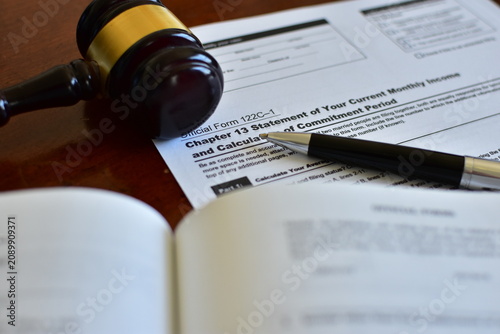 Photos Chapter 13 bankruptcy form for debt reorganization and repayment plan/ filing fo