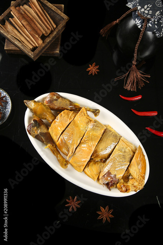 Quadro su tela Hubei Specialty Air-Dried Chicken with Ten Mile Fresh Earthen Spices Traditional