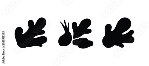 Fotografie ginger silhouette hand drawn illustration on white background, ginger silhouette vector set