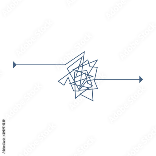 Blue and black geometric arrow with star burst