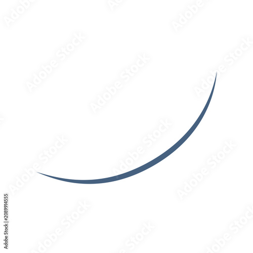 Black curved line on white background shape abstract