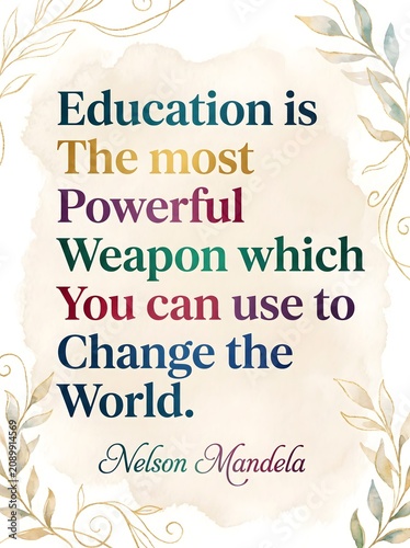 Nelson Mandela Education Quote Poster
