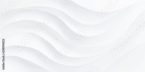 Abstract white wave background with elegant soft 3d curved lines smooth minimal geometric shape surface for design