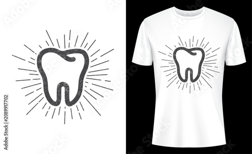 Tableau sur toile Vintage Tooth Dentist Dental Hygienist Retro T-shirt