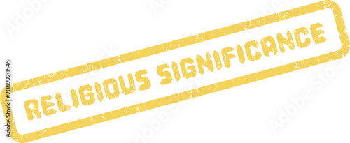 Photos A textured yellow stamp mark clearly highlights the impactful phrase Religious S