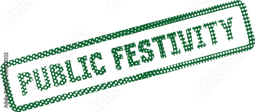A vibrant green stamp design signifying public festivity and communal celebration for joyous events