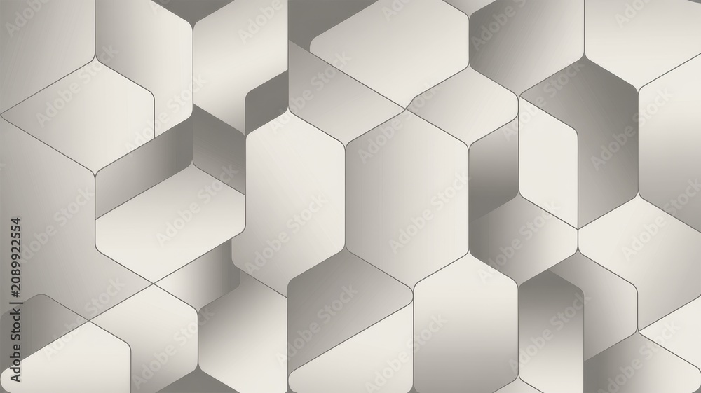 Obraz premium Hexagonal pattern with geometric shapes and subtle gradient shading