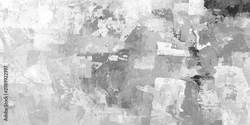 Fotografie Abstract Monochrome Canvas textured abstract composition in shades of grey and white, suggestive of layered paint strokes and distressed surfaces, offering a minimalist and sophisticated aesthetic