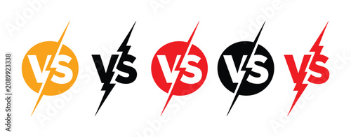 Konstfotografi Battle versus logo with VS letters representing game matches, competition, duel,