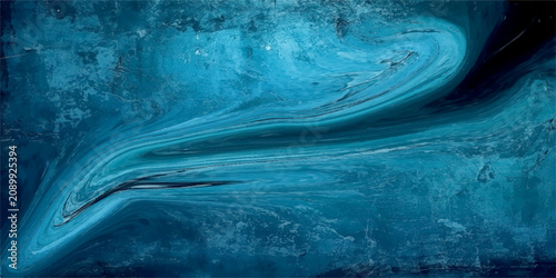 Obraz na płótnie Abstract Azure Swirl an abstract representation of fluid dynamics, this digital artwork showcases mesmerizing swirls and eddies of deep blue and turquoise