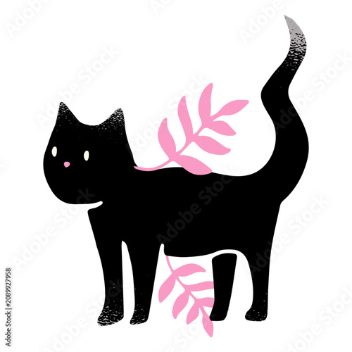 Black cat textured