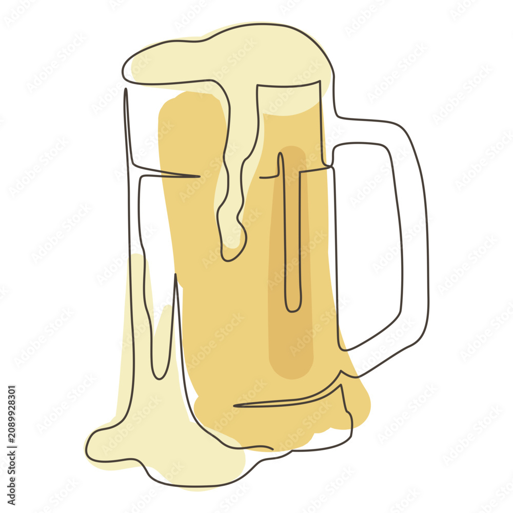 Obraz premium Foam beer glass stroke beer