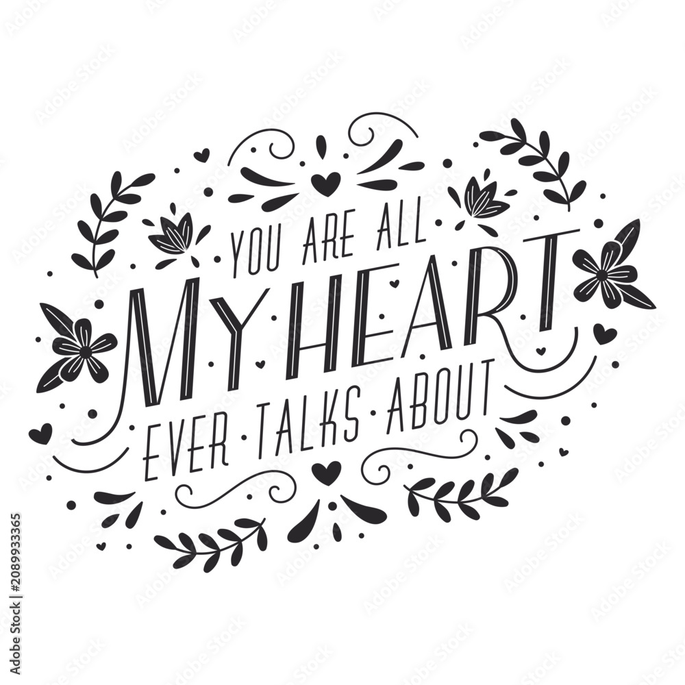 Fototapeta premium You are my heart lettering