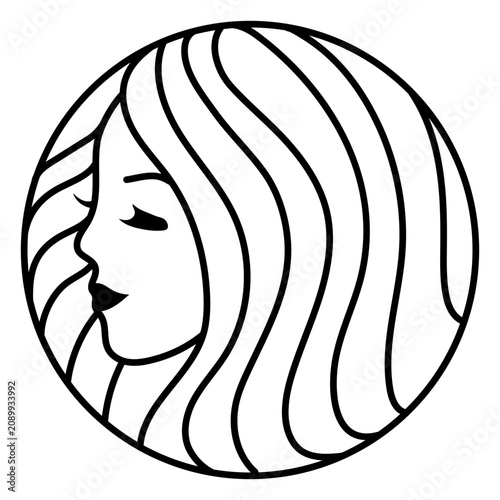 Fotografi Woman's silky hair badge