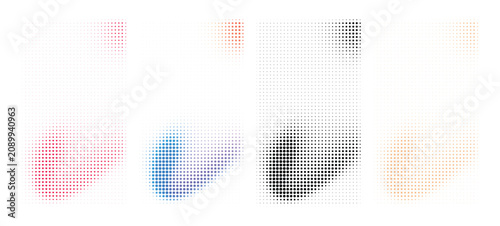Fotografie Abstract colorful halftone dots pattern graphic print color separation texture v