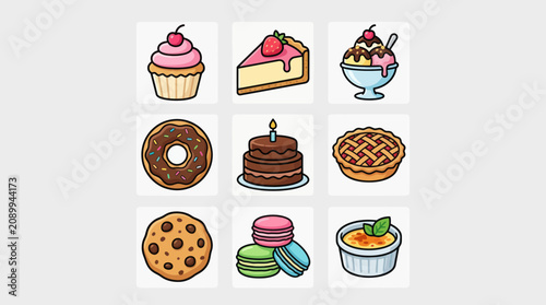 Tableau sur toile Dessert collection assortment