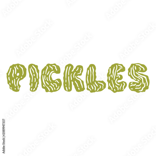 Pickles shape lettering label cut out