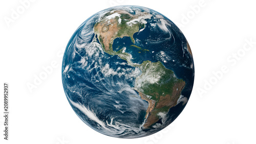 Obraz na płótnie Beautiful panoramic view of planet Earth globe sphere isolated on a transparent