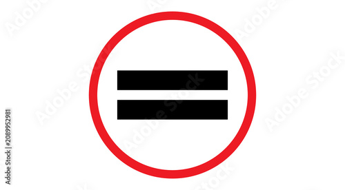 Foto Equality Symbol Inside Red Circle Icon Isolated on Transparent Background